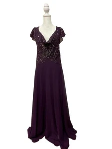 JKara Formal Sequin Long Gown, Purple - Size 14 - Picture 1 of 5