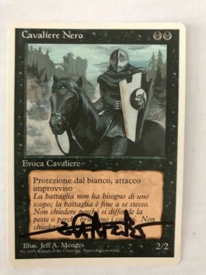 MTG ARTIST PROOF ITALIAN REVISED EDITION BLACK KNIGHT SIGNED BY JEFF A MENGES - Image 1 of 4