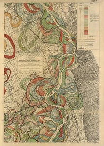 Mapas del río Mississippi, Memphis Tennessee, Harold Fisk, hoja P22 5, mapa de Memphis - Imagen 1 de 7