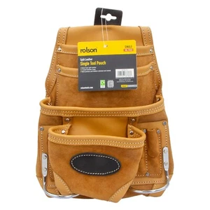 Rolson Split Leather Single Tool Pouch Holster Belt Heavy Duty Builder Work - Picture 1 of 3