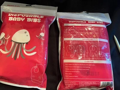 Pack de 2 baberos desechables para bebé 40 baberos Foto 1 de 2