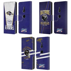 FUNDA OFICIAL DE LIBRO DE CUERO CON LOGOTIPO ARTÍSTICO DE BALTIMORE RAVENS DE LA NFL PARA TELÉFONOS SONY 1 - Imagen 1 de 9