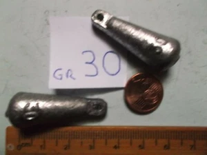 piombi con anello da pesca bolentino plomb palangrotte fishing lead gr 30 2pz - Foto 1 di 1