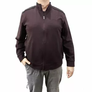 Calvin Klein Men's Full Zip Sweatshirt Raspberry Chocolate - Picture 1 of 2