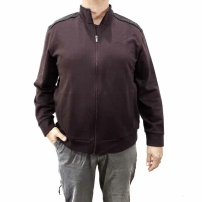  Sudadera para hombre Calvin Klein cremallera completa chocolate frambuesa Foto 1 de 2