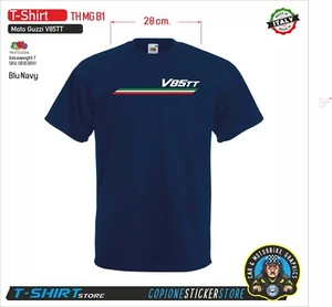 T-SHIRT Maglietta adatta a Moto Guzzi V85 TT moto style blu italia TH MG B1 - Picture 1 of 2