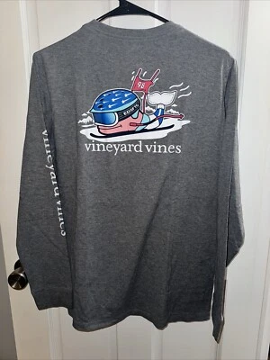 Camiseta VINEYARD VINES Niños Descenso Esquí Ballena Bolsillo Manga Larga Nueva con Etiquetas XL 18 Foto 1 de 4