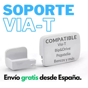 Soporte Sujeción Telepeaje Via-T Cristal Coche Camión Teletac Peaje Pinza ViaT