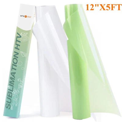 Sublimación de vinilo transparente HTV 12"X5 FT brillante/mate para tela de algodón de color claro