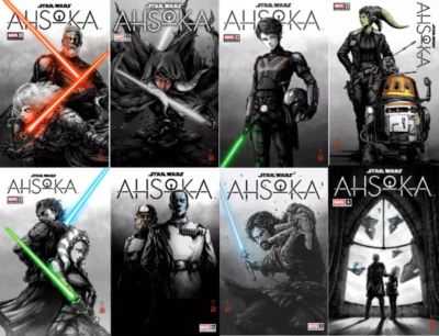 STAR WARS: AHSOKA #1-8 TAKASHI OKAZAKI LTD EDITION EXCLUSIVE 8 VARIANT SET - image 1 of 2