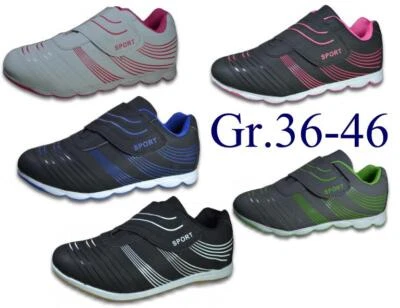 24-SALE.DE Sneaker Gr.36-46 Turnschuhe Sportschuhe leicht Low Top Klettverschluss 2511/2633