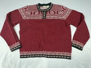 L.L. Bean Nordic Fair Isle Sweater Girls Size XL 18 Christmas Holiday Red Winter - Picture 1 of 4
