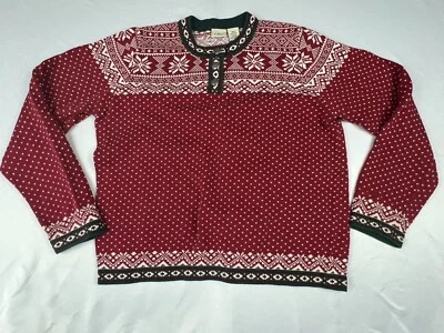 L.L. Suéter Bean Nordic Fair Isle Niñas Talla XL 18 Navidad Vacaciones Rojo Invierno Foto 1 de 4