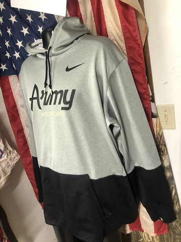 Nike DriFit ARMY West Point Black Knights HOODIE gray Hooded Sweatshirt Mens 3XL Cover