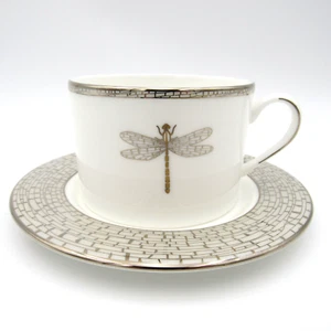 Kate Spade NY Lenox June Lane Tasse Untertasse Platin Gold Libelle Marienkäfer Muster - Bild 1 von 12