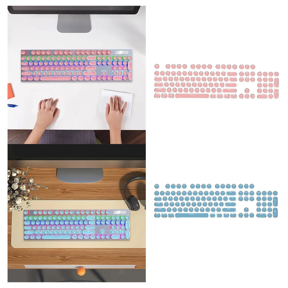 Gaming Pudding Keycaps Set, Typewriter Keycap, 104 Key for Mechanical Gaming - Image 1 of 1