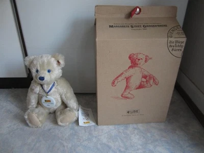 Steiff Galerie Bär Teddy Teddybär 2001  mit K/F/S unbespielt im Karton weiss - Bild 1 von 4