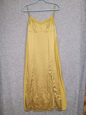 Intimately by Free People City Cool Midi Slip Satin Dress Bitter Oil Size XL - Image 1 of 4