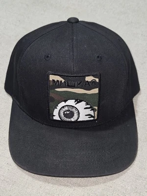 Raro Mnwka Mishka Keep Watch Camuflaje Logo Snapback Gorra Gorra Negro Globo Ocular Foto 1 de 4
