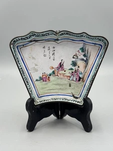 Antiguo plato esmaltado cloisonne chino del siglo XVIII período Qianlong 6" - Imagen 1 de 10
