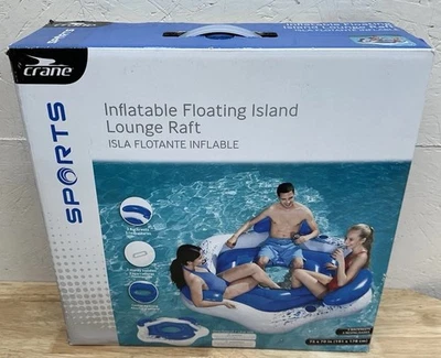 Grúa Deportes Inflable Isla Flotante Salón Balsa 75”x 70” -3 Respaldos Foto 1 de 4