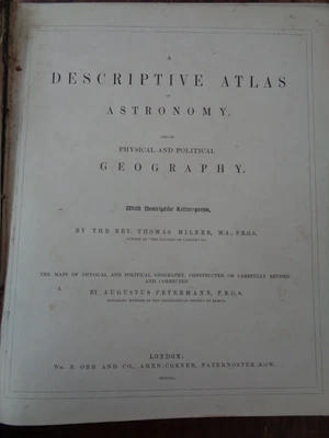 1850 DESCRIPTIVE ATLAS OF ASTRONOMY & GEOGRAPHY by MILNER ILLUSTRATED PLANETS - Image 1 of 4