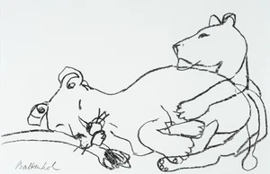 S. BALKENHOL (*1957), Dösende Löwen,  1993, Lith. Contemporary Tiere 1990-1999 - Picture 1 of 4