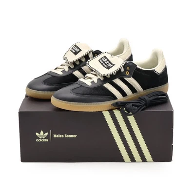 IE0580 Wales Bonner adidas Samba Pony Tonal Low Core Black Cream White (uomo) - Immagine 1 di 4