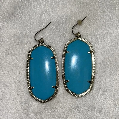 Kendra Scott Earrings Turquoise Drop Dangle Earring Gold Tone - Image 1 of 4