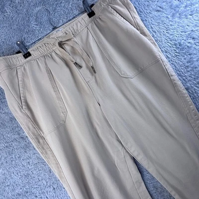 Weatherproof Vintage XL Tan Jogger Pants Drawstring Elastic Waist Cuffed Ankle - Image 1 of 4
