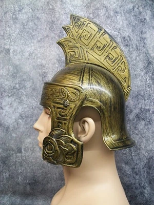 Casco de Tigre Gladiador Dorado Caballero Medieval Guerrero Soldado Armadura Cruzado Griego Foto 1 de 4