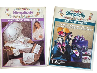 Lot of 2 Ribbon Embroidery Books Basics 3762 Garden of Ribbons 3855 Simplicity - Image 1 of 4