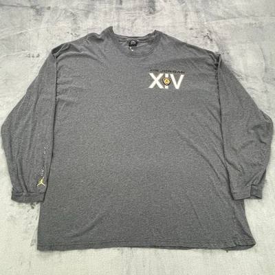 Nike Air Jordan XIV 14 Last Shot Shirt Flight Jump Man Long Sleeve Gray Mens 3XL - Image 1 of 4