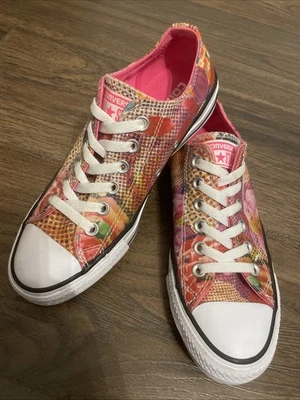 匡威 Converse Chuck Taylor All Star 数字花卉粉色女式 6.5 低帮运动鞋 — 第 1/4 张图片