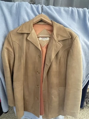 Vintage Leather Jacket Men Size 42 Beigh Camel Colored - Image 1 of 4