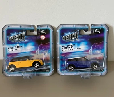 Speed City 1:60 Yellow Mini Cooper and Blue Mini Cooper S Paceman Toys - Image 1 of 4
