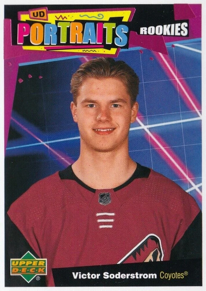 VICTOR SODERSTROM 2020-21 Upper Deck UD Portraits Rookies #P-60 Arizona Coyotes - Image 1 of 1