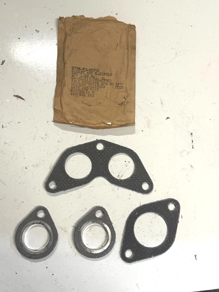 Conjunto de junta coletor de escape M38A1 M170 G758 WIllys Army Jeep - Imagem 1 de 1