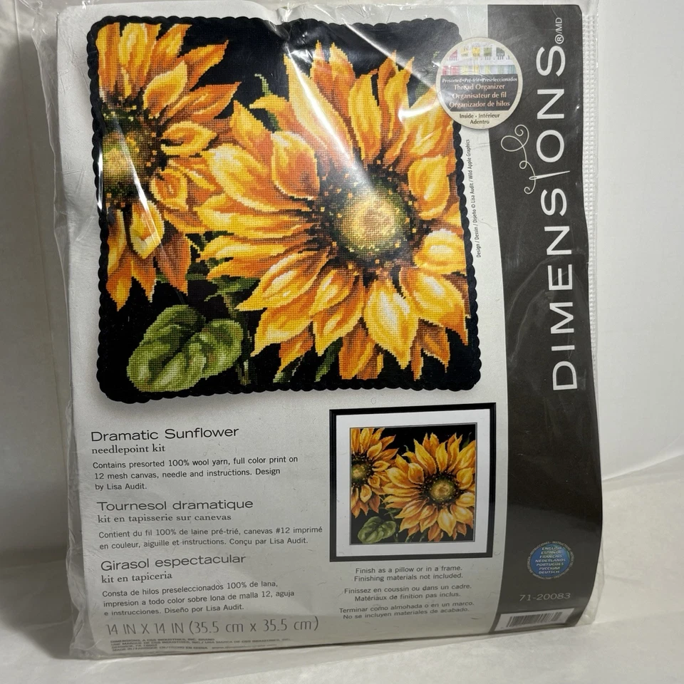 Dimensions Needlepoint Kit Dramatic Sunflower 14x14