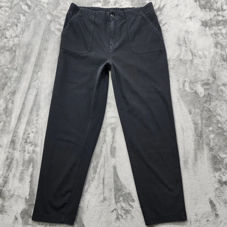 Pantalones 32 Degrees para mujer M negros elásticos de sarga tejidos cintura elástica informales Foto 1 de 4