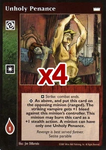 Lot of 4 cards: Unholy Penance [LotN set] - VTES card - Picture 1 of 2