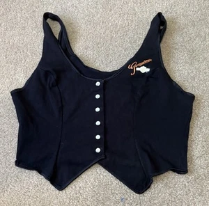 Harley Davidson Vintage 1990 Holoubek Damen Weste Gr. Large schwarz mit Druckknöpfen - Bild 1 von 7