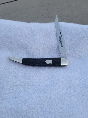 Winchester 1987 EE. UU. Palillo de dientes #1924 manijas de hueso Winchester grabado nuevo en caja  Foto 1 de 3