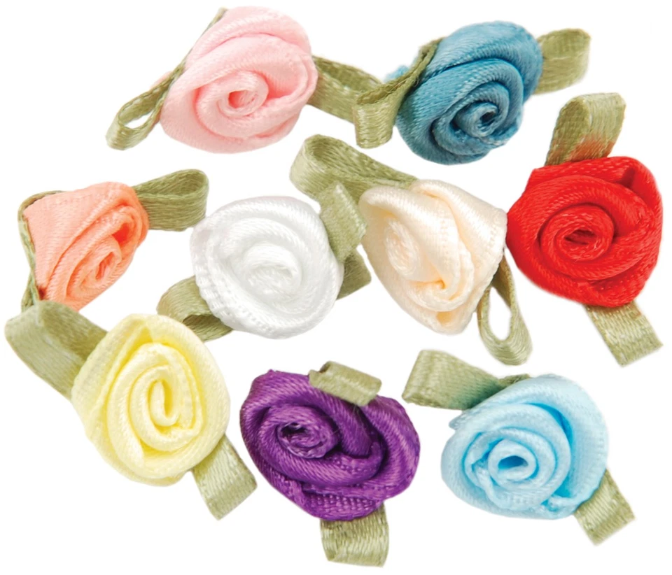 Offray Ribbon Roses 40/Pkg-Assorted Colors - 3 Pack - Image 1 of 1