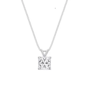IGI F/VS 2,5 kt Princess Lab Created gewachsener Diamant Collier massiv 18 K Weißgold - Bild 1 von 2