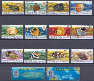 T734 PENRHYN ISLAND COOKS ISLAND 1974 ATOLL/FISH/MARINE LIFE COMPLETE C50-63 MNH - Picture 1 of 1