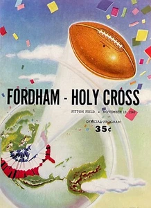 1948 Fordham-Holy Cross Football Program. VINCE LOMBARDI BOB COUSY photos. - Picture 1 of 5