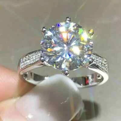 4.50Ct Lab Created Diamond Bridal Set Engagement Ring 14K White Gold Finish - Image 1 of 4