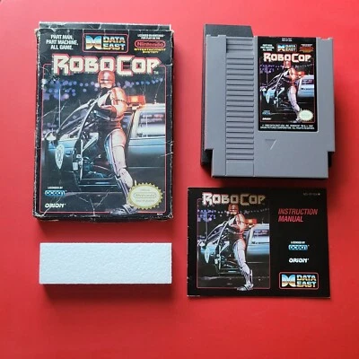 Nintendo NES RoboCop Game Box Manual Vintage 80s Classic Movie Cleaned & Tested - Image 1 of 4