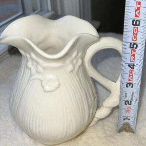 I. Godinger & Co. 6” Creamer Pitcher Ivory Floral Wrap Handle Detail - Picture 1 of 11